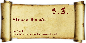 Vincze Borbás névjegykártya